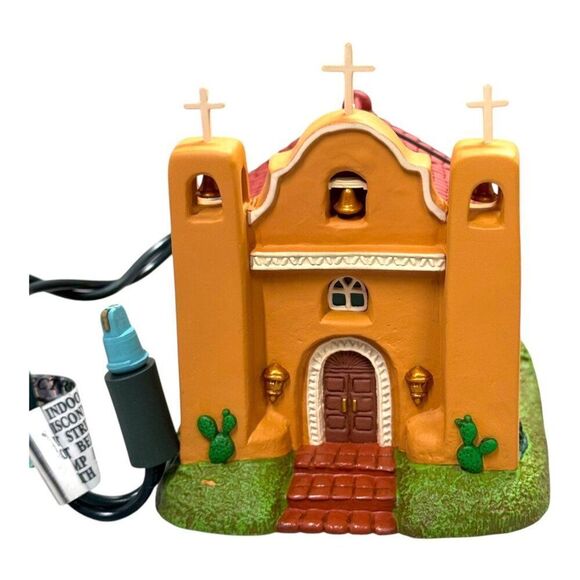 Hallmark Village Collection Set Of 4 Buildings Halls Station Mission Church Lot - Picture 3 of 16